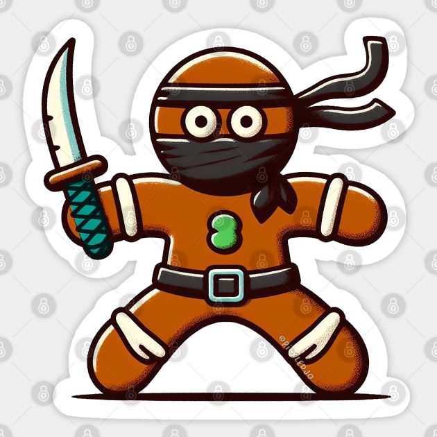 Ninjabread man with sword Sticker by Sketchy